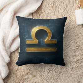 Cosmic Shimmering Gold Libra Zodiac Symbool Kussen