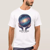 Cosmic Silent Night Galaxy Snow Globe T-shirt (Voorkant)