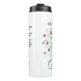 Cosmic Sip • October Birth Flower Thermal Tumbler  Thermosbeker