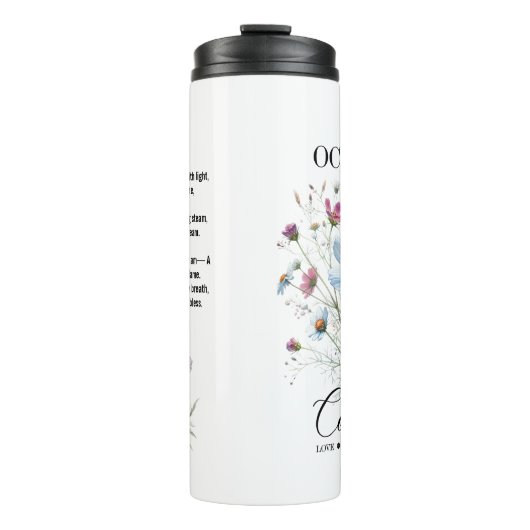 Cosmic Sip • October Birth Flower Thermal Tumbler  Thermosbeker (Voorkant)