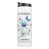 Cosmic Sip • October Birth Flower Thermal Tumbler  Thermosbeker (Geroteerd rechts)