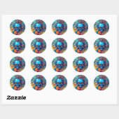 Cosmic Skull Symphony Ronde Sticker (Vel)