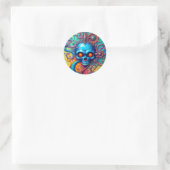 Cosmic Skull Symphony Ronde Sticker (Tas)