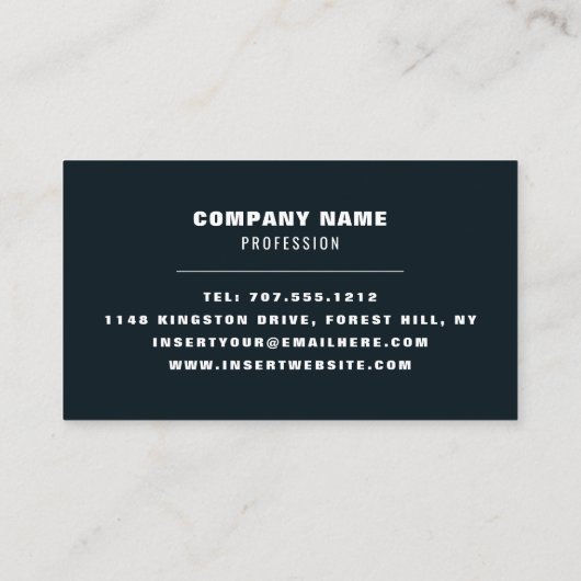 Cosmic Sky, Modern Visitekaartje (Achterkant)