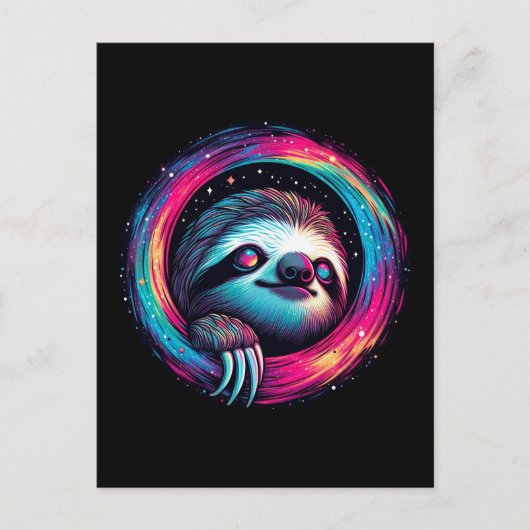 Cosmic Sloth Galaxy Art Briefkaart (Voorkant)