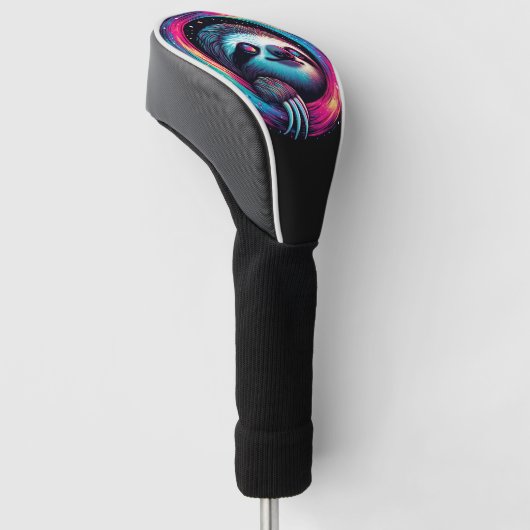 Cosmic Sloth Galaxy Art Golfheadcover (Schuin)