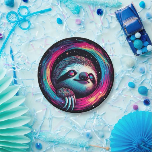 Cosmic Sloth Galaxy Art Papieren Bordje (Feest)