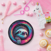 Cosmic Sloth Galaxy Art Papieren Bordje (Feest)