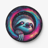 Cosmic Sloth Galaxy Art Papieren Bordje (Voorkant)