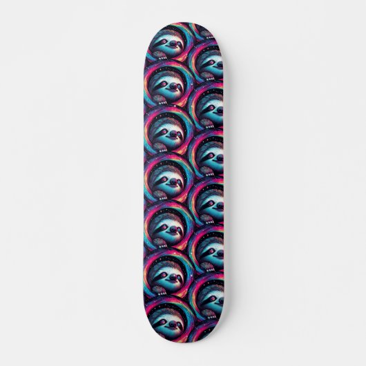Cosmic Sloth Galaxy Art Persoonlijk Skateboard (Voorkant)