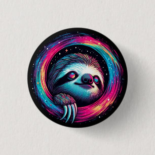 Cosmic Sloth Galaxy Art Ronde Button 3,2 Cm