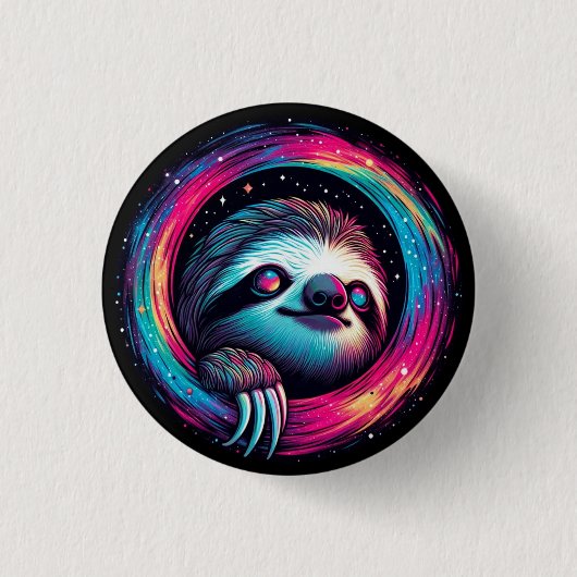 Cosmic Sloth Galaxy Art Ronde Button 3,2 Cm (Voorkant)