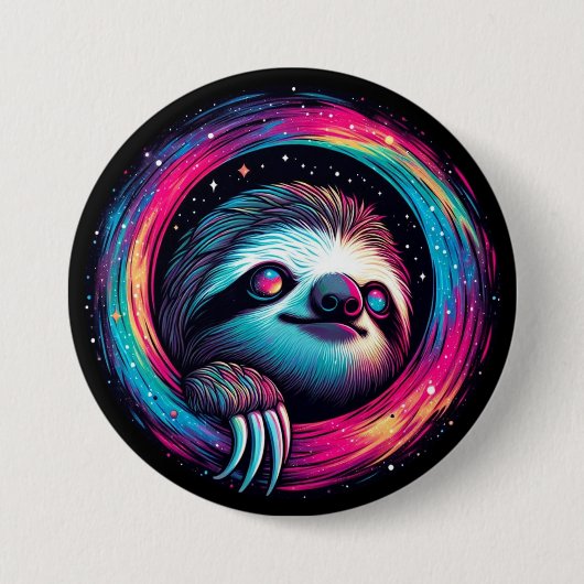 Cosmic Sloth Galaxy Art Ronde Button 7,6 Cm (Voorkant)