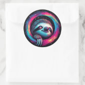 Cosmic Sloth Galaxy Art Ronde Sticker (Tas)