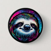 Cosmic Sloth Ronde Button 5,7 Cm (Voorkant)