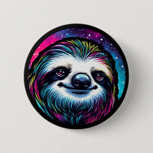Cosmic Sloth Ronde Button 5,7 Cm