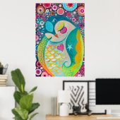 Cosmic Slumber - Slapy Owl Art Poster (Thuiskantoor)