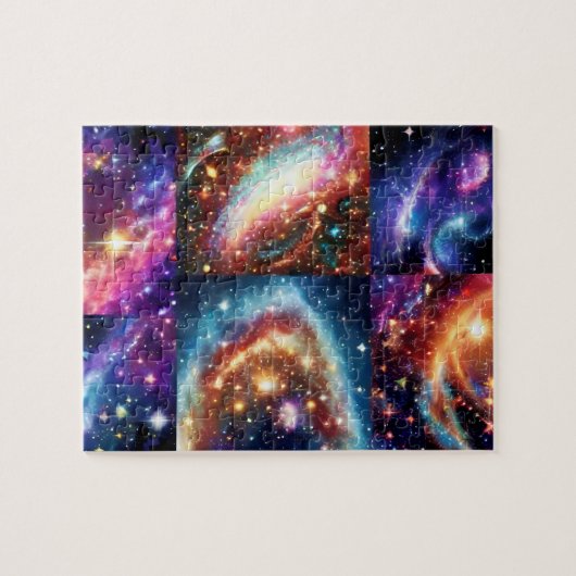 Cosmic smartkid bovenspace night sky sterren afbee legpuzzel (Horizontaal)