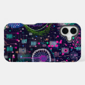 Cosmic Snow Storm: Abstract Maximalism Art iPhone Hoesje (Achterkant horizontaal)