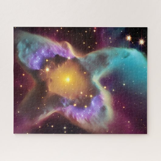 Cosmic soft pastels stoomt door diepe ruimte legpuzzel (Horizontaal)