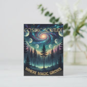 Cosmic Solitude Galaxy Forest • Maanfasen Briefkaart (Staand voorkant)