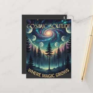 Cosmic Solitude Galaxy Forest • Maanfasen Briefkaart