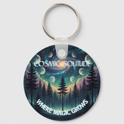 Cosmic Solitude Galaxy Forest • Maanfasen Sleutelhanger (Voorkant)