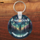 Cosmic Solitude Galaxy Forest • Maanfasen Sleutelhanger (Voorkant)