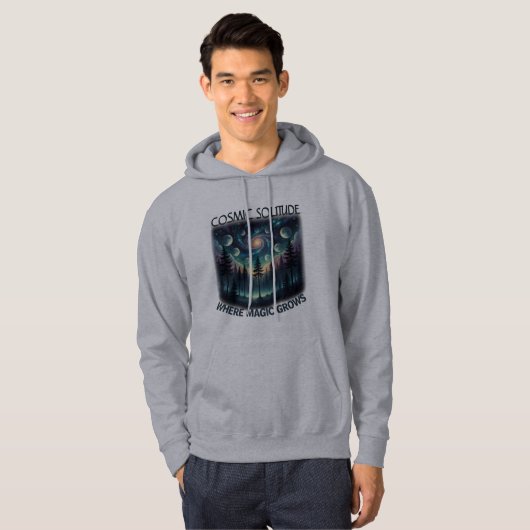 Cosmic Solitude Galaxy Forest • Moon Phases Hoodie (Voorkant volledig)