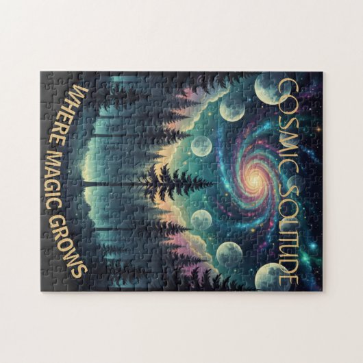 Cosmic Solitude Galaxy Forest • Moon Phases Legpuzzel (Horizontaal)