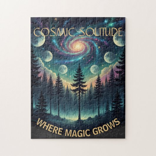 Cosmic Solitude Galaxy Forest • Moon Phases Legpuzzel (Verticaal)