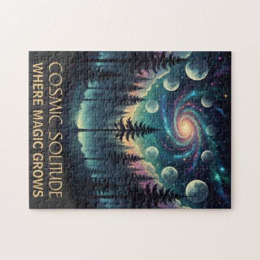 Cosmic Solitude Galaxy Forest • Moon Phases Legpuzzel (Horizontaal)