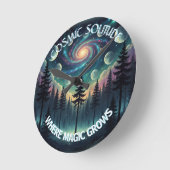 Cosmic Solitude Galaxy Forest • Moon Phases Ronde Klok (Hoek)