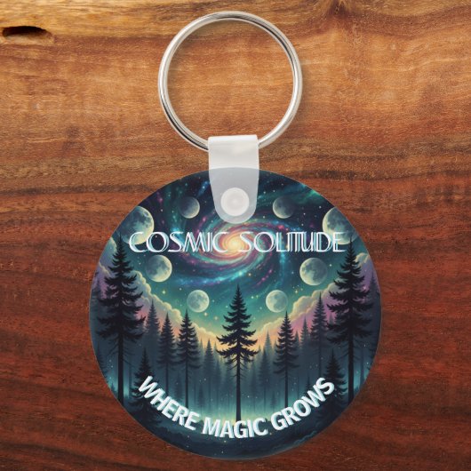 Cosmic Solitude Galaxy Forest • Moon Phases Sleutelhanger (Voorkant)