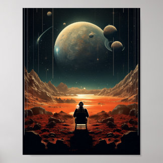 Cosmic Solitude Space Poster (Retro film)