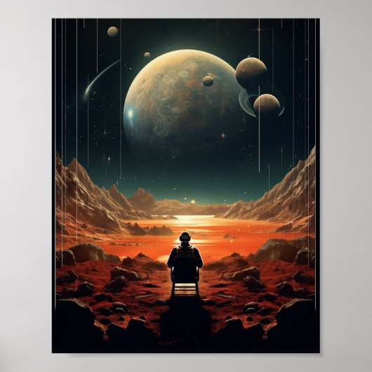 Cosmic Solitude  Space Poster (Retro film) (Voorkant)