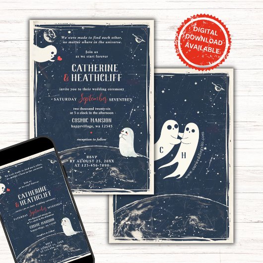 Cosmic Soulmates huwelijksuitnodiging Kaart