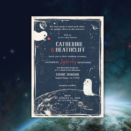 Cosmic Soulmates huwelijksuitnodiging Kaart
