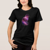 Cosmic Space Cat Graphic Tri-Blend Shirt (Voorkant)