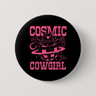 Cosmic Space Cowgirls T-shirt Bachelorette Party Ronde Button 5,7 Cm