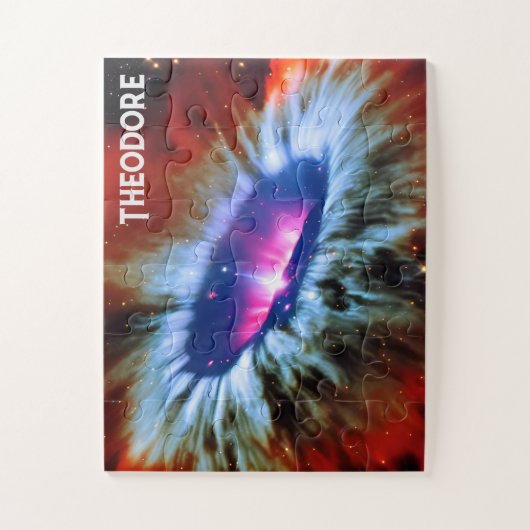 Cosmic Space Exploration Blue Red Paars Phenomena Legpuzzel (Verticaal)