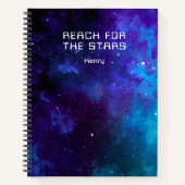 Cosmic Space Nebula bereikt de sterren met naam Notitieboek (Voorkant)