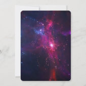 Cosmic Space Nebula met decoratief Lijst bruiloft Kaart (Achterkant)