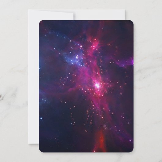 Cosmic Space Nebula met decoratief Lijst bruiloft Kaart (Achterkant)