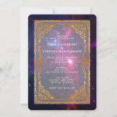 Cosmic Space Nebula met decoratief Lijst bruiloft Kaart (Voorkant)