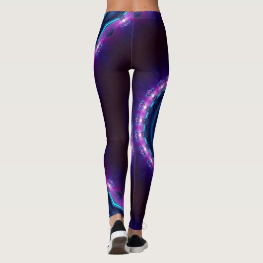Cosmic Space Rave Neon Blacklight Mandala Leggings (Achterkant)