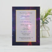 Cosmic Space Stars en Nebula Birthday Party Kaart (Staand voorkant)