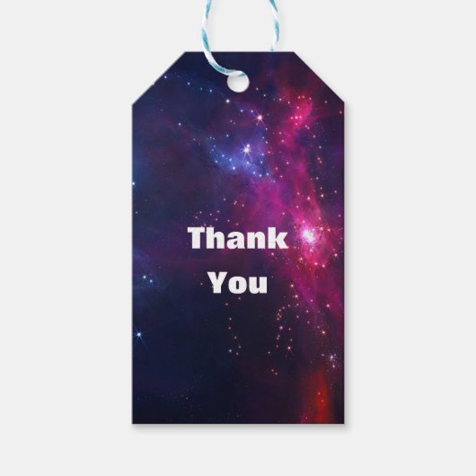 Cosmic Space Stars en Nebula Hartelijk dank Cadeaulabel (Voorkant)