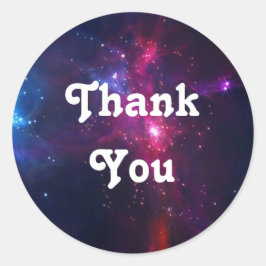 Cosmic Space Stars en Nebula Hartelijk dank Ronde Sticker