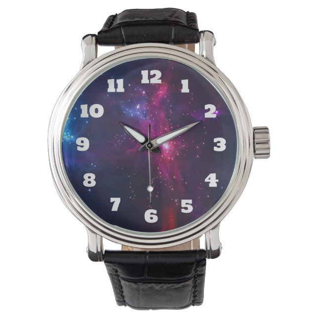 Cosmic Space Stars en Nebula Horloge (Voorkant)